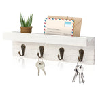 Rustic Wood Wall Key Holder Shelf for Farmhouse Home Decor