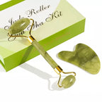 Real Jade Facial Roller and Gua Sha Set