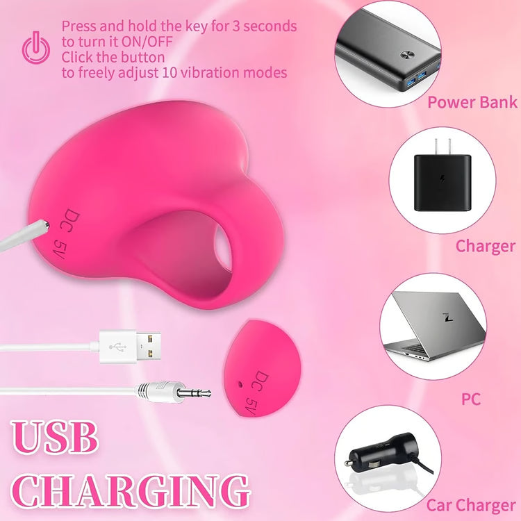 Portable USB Charging Waterproof Face Eyes Massager, Pocket Mini Ring Face and Eye Massager for Facial Skin Care