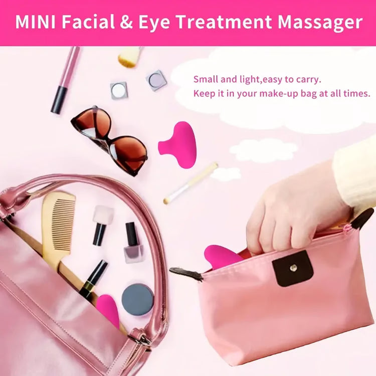 Portable USB Charging Waterproof Face Eyes Massager, Pocket Mini Ring Face and Eye Massager for Facial Skin Care