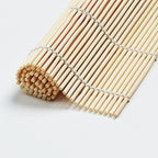 Bamboo Sushi Mat with White Finish, Non Stick Seaweed Rice Roll Curling, Style Kitchen Essential for Sushi Making