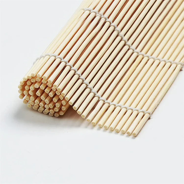 Bamboo Sushi Mat with White Finish, Non Stick Seaweed Rice Roll Curling, Style Kitchen Essential for Sushi Making