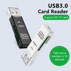 2 in 1 USB 3.0 Card Reader for Micro SD and TF Cards High Speed Adapter