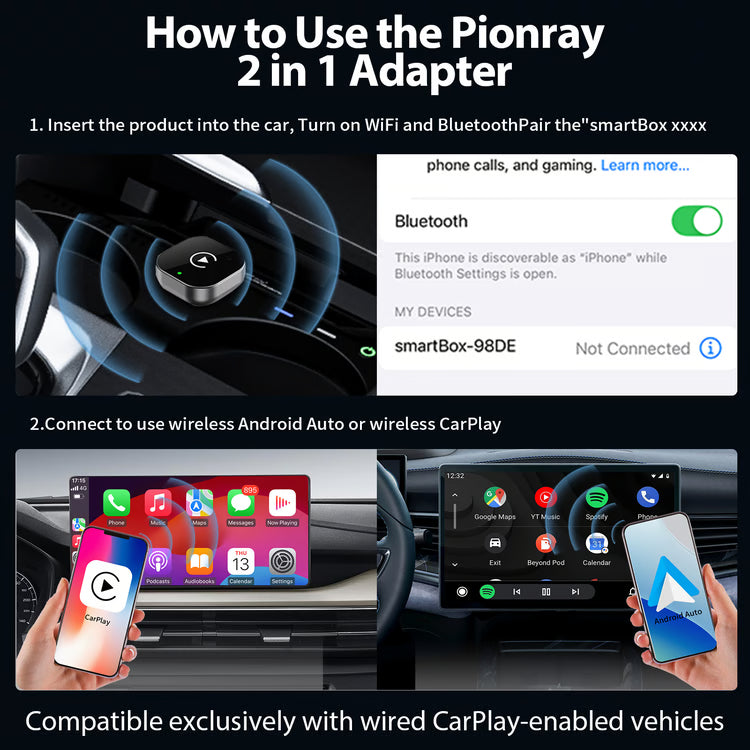 Android Auto Wireless Adapter, Plug Play CarPlay Wireless, New Wireless CarPlay Adapter, WiFi