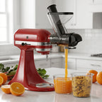 Masticating Juicer Attachment for Stand Mixers, Slow Cold Press Juicer with Dual Feed Chute for Fruits and Vegetables