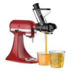 Masticating Juicer Attachment for Stand Mixers, Slow Cold Press Juicer with Dual Feed Chute for Fruits and Vegetables