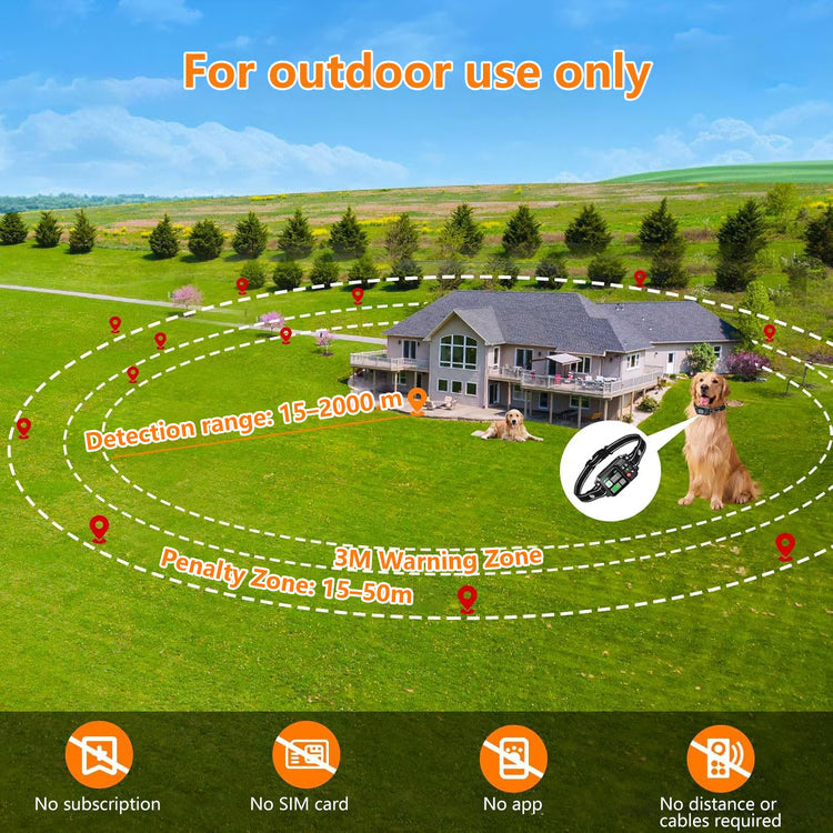 GPS Wireless Dog Fencing System Electric Pet Containment with Satellite Technology