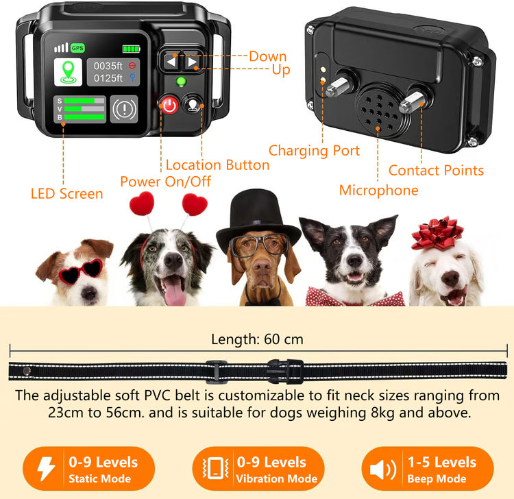 GPS Wireless Dog Fencing System Electric Pet Containment with Satellite Technology